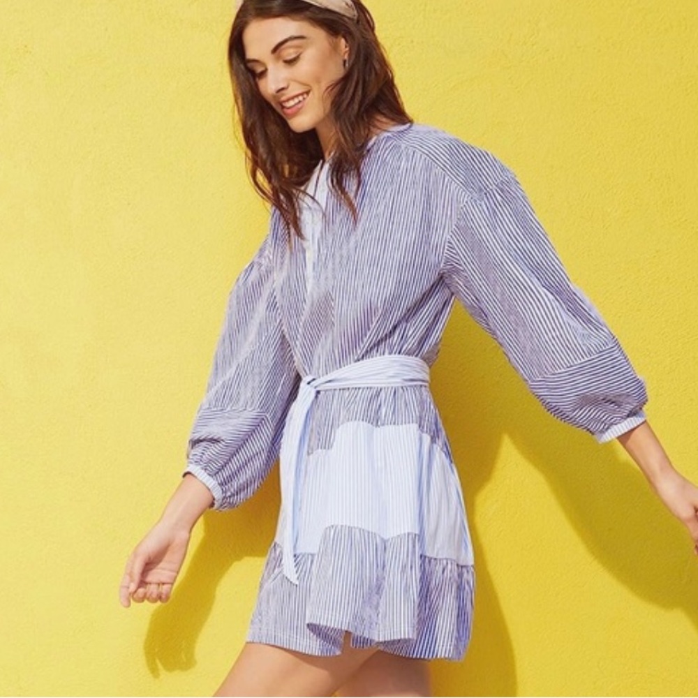 Parker blue and white striped dress